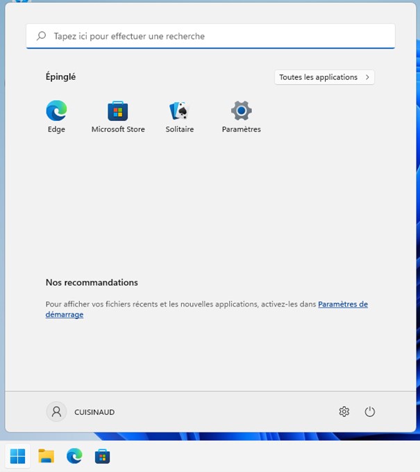 Comment remettre le menu Démarrer de Windows 11 à gauche