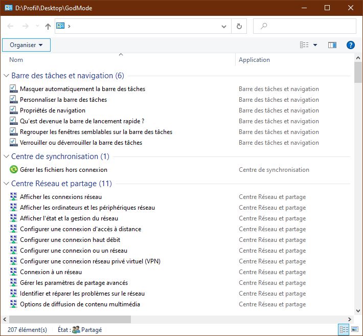 GodMode Windows 10