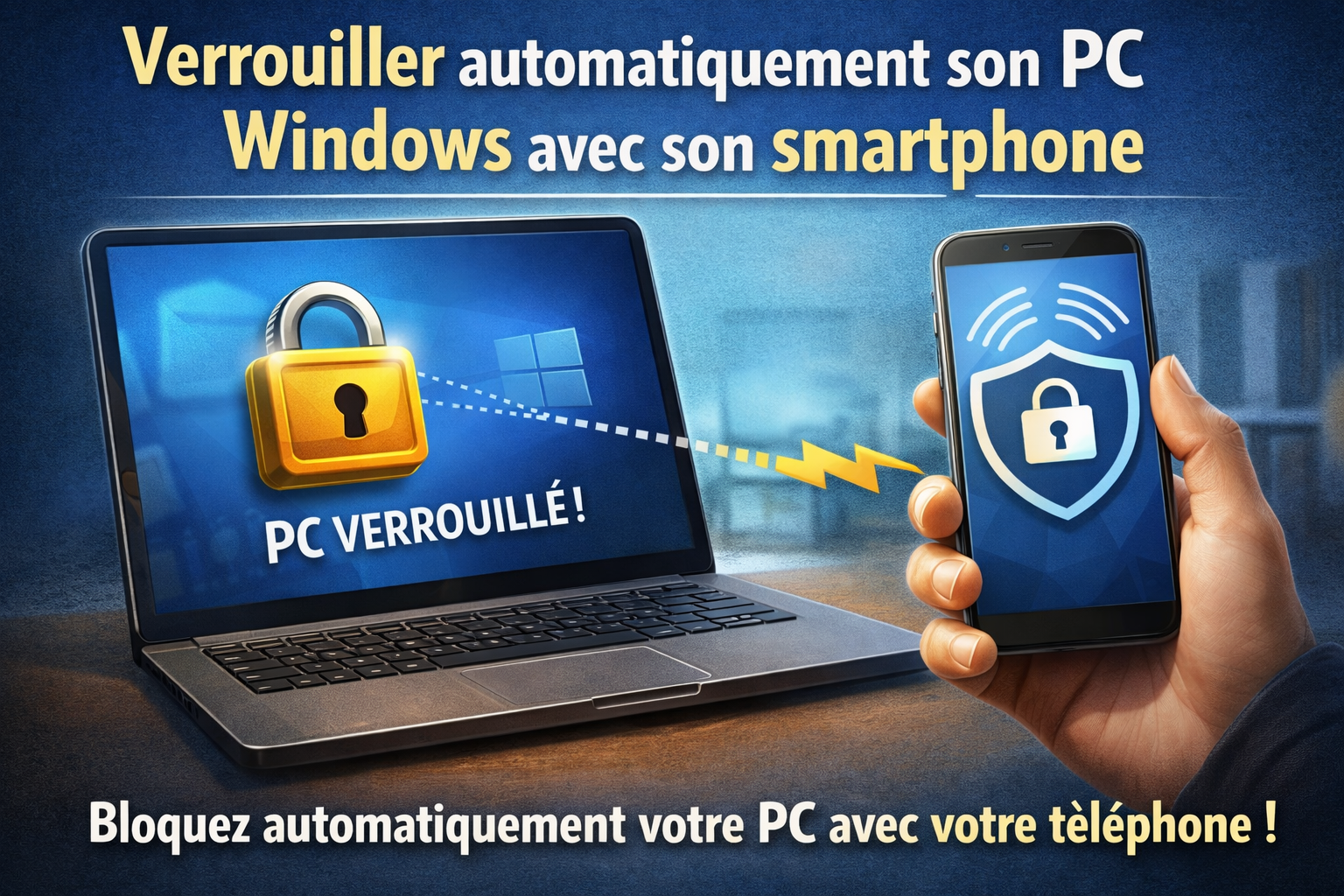 Verrouillage PC automatique via smartphone