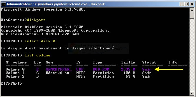Windows 7 ne démarre plus : Réparation du Master Boot Record