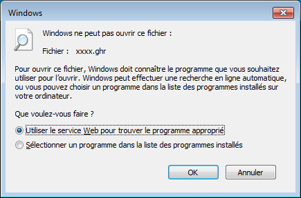 Corriger les associations de fichiers sous Windows 7
