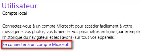Basculer d’un compte local à un compte Microsoft